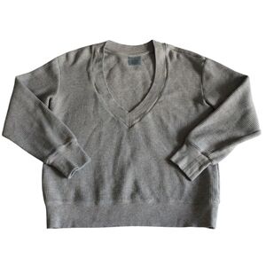 Negative Underwear V-Neck Thermal Knit Top Womens XS Grey